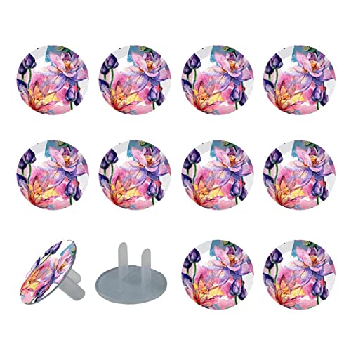 Laiyuhua Outlet Covers Baby Proofing 12 paket stabilan električni utikač Protector | Child Safety Plastic Outlet Covers / Easy Install / Shock Prevention-Bouquet Floral Design