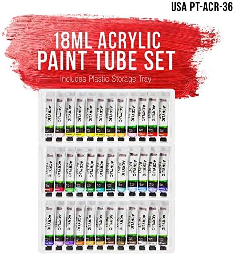 U. S. Art Supply Professional 36 boja 18ml akrilna boja cijev Set paket sa 8 X 10 inčni profesionalni umjetnik kvalitete acid Free platnene ploče