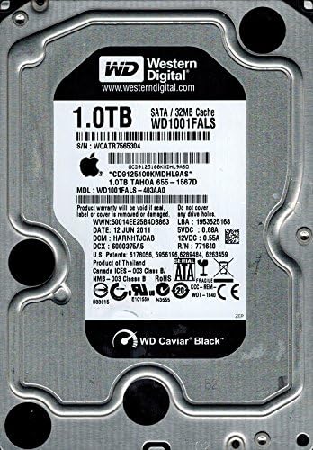 Western Digital WD1001Falls-403AA0 655-1567d 1TB DCM: harnhtjcab