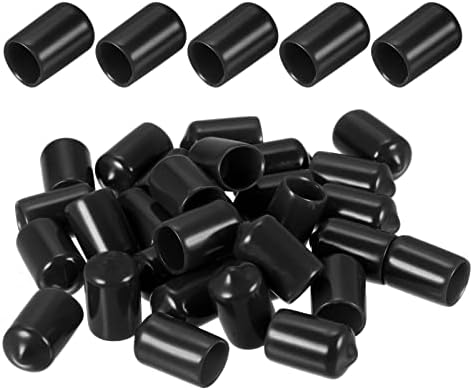 DMiotech 100 Pack 7mm ID Crni štitnici za navoje gumeni završni poklopci poklopci vijaka za cijev za namještaj sa vijcima