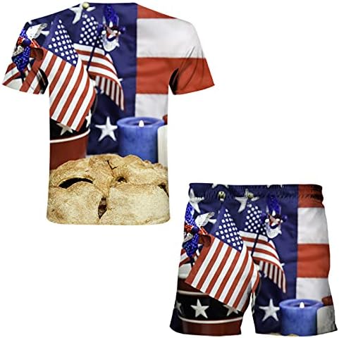 Jogging odijela hlače tiskanje 3D ljetni američki kolačići muški set neovisnosti zastave Ležerne muške odijela