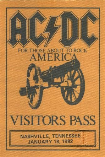 AC / DC 1982 o rock turneju Backstage Pass Nashville