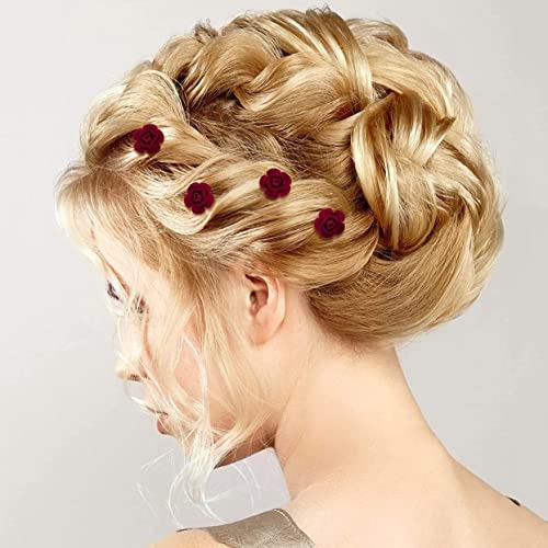 Rose cvjetni klip za kosu ruže modernu kosu za kosu ruže vjenčani nosač za kosu za žene djevojke zabave za kosu Barrettes za žene velike