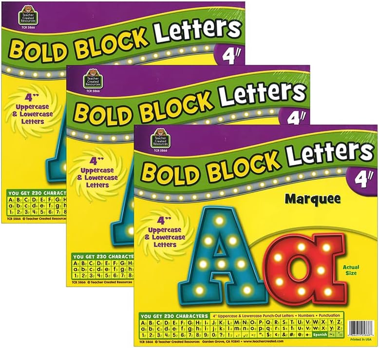 Marquee Bold Block 4 slova kombinirana pakovanje, 230 komada po paketu, 3 pakete