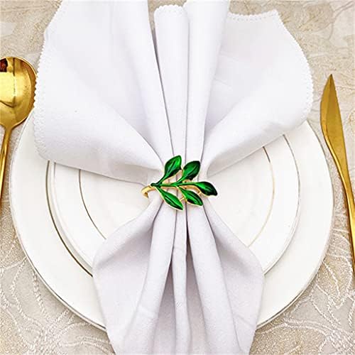WODMB 10pcs Hotel Green Leaf Sapkin prsten Kineski salveta za spavanje prsten za trpeznju trpezarijski stol