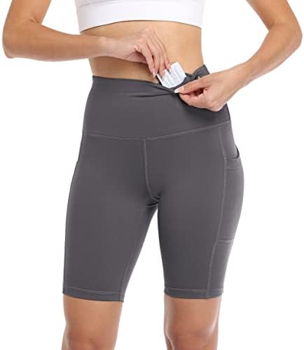 Linozo 3 paketa joga kratke hlače za žene visoki struk, žene 8 vježbanje atletske bicikliste kratke hlače