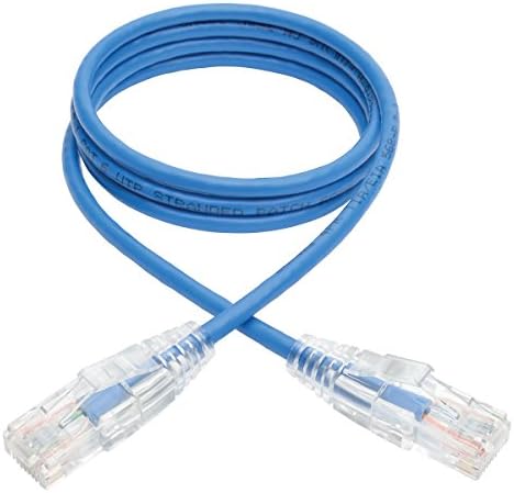Tripp Lite CAT6 Gigabit zakrpa kabel, RJ45 m / m, gigabit, bezobziran, utp, oblikovan, tanak, plav, 3 ft.