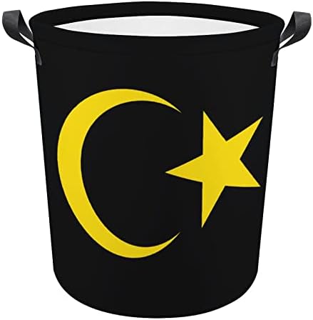 Grb Libije okrugla korpa za veš sklopive vodootporne korpe za prljavu odeću sa ručkama torba za odlaganje