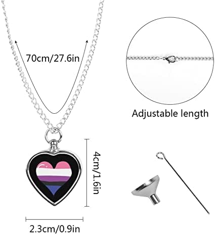 Biseksualna ogrlica od urne za aseksualno srce za pepeo personalizirana ogrlica Za srce pet kremacija nakit