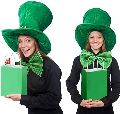 50 kom zelene poklon torbe 6 x 8.2 x 3.1 inča srednje zelene papirne kese sa ručkama Kraft papir torbe za