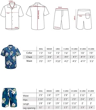 Godina iz godine iz godine havajske majice i kratke hlače za muškarce Regularne povoljne havajske majice