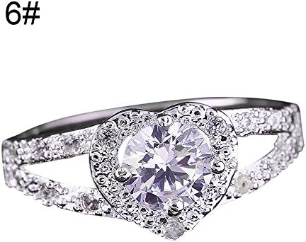 Modni prsten u obliku srca Cirkon prsten u obliku srca ljubavni vjenčani prsten dobar poklon za djevojku,