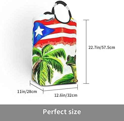 Pakovanje Prljave Odjeće Za Žablje Palme Sa Zastavom Portorika, Sklopivo, Sa Ručkom, Pogodno Za Kućni Ormar