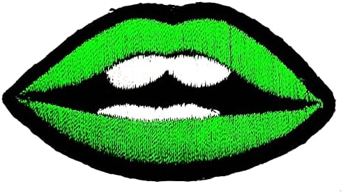 Kleenplus 2kom. Zelene seksi usne poljubac gvožđe na zakrpama aktivnosti vezeni Logo obući farmerke jakne