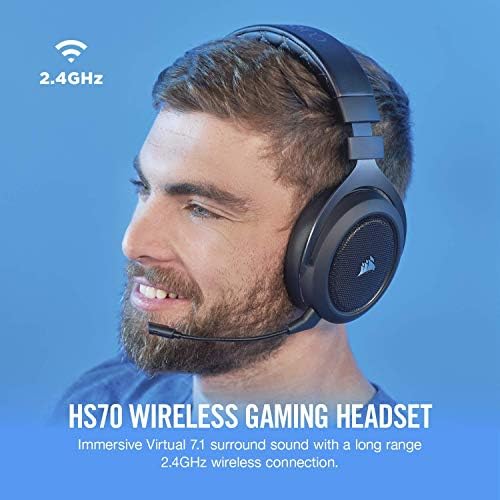 CORSAIR HS70 Wireless Gaming slušalice - 7.1 Surround zvučne slušalice za PC - Discord certifikat - 50 mm