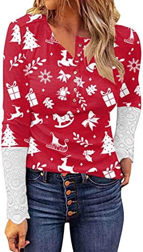Tunika za žene plus veličine Ispis čipke Jesen vrhovi lagana pletena bluza Duks puloveri na otvorenom bluze
