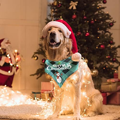 Dog bandanas rođendanski pokloni kostim za pse: Dog Božić Bandana 2 paket, trokut kućnih ljubimaca sa snježnim