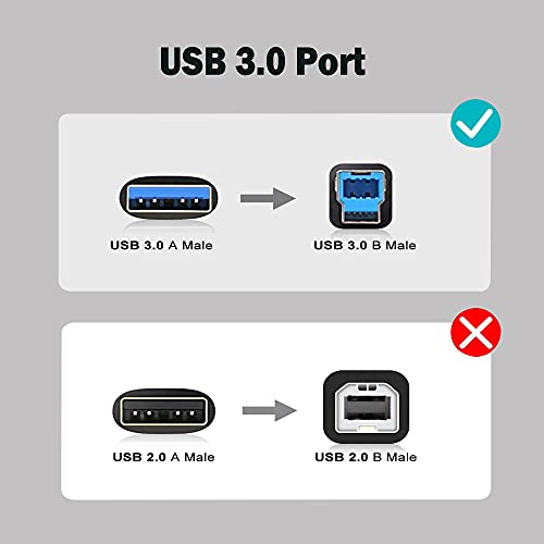 Gintooyun 90 stupnjev USB 3.0 kabl A mužjak do b muško, 1ft brzina AM / BM kabla za štampač, monitor, priključnu