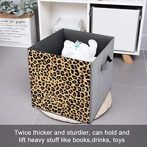 Leopard tiskani sklapcisti kockice za skladištenje kockica organizatora Trendne kutije za odlaganje tkanine