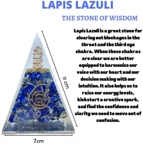 Duhovni elementi Reiki nabijen čakra Bealing Nubian Lapis Lazuli orgone piramide sa jasnim kristalnim draguljenim