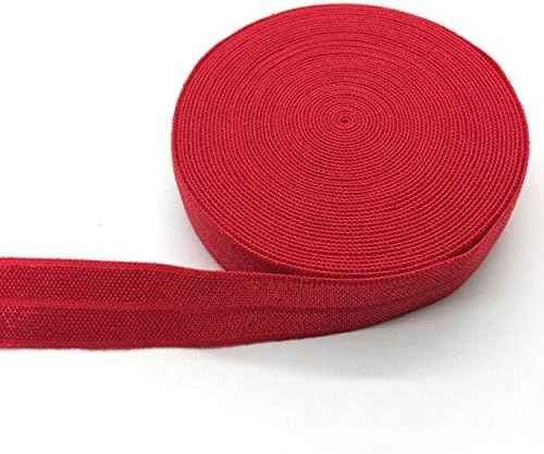 TTNDstore 5 metara 5/8 crveni Multirole Fold Over Elastics Spandex Satin Band DIY čipka za šivanje Trim-Crvena