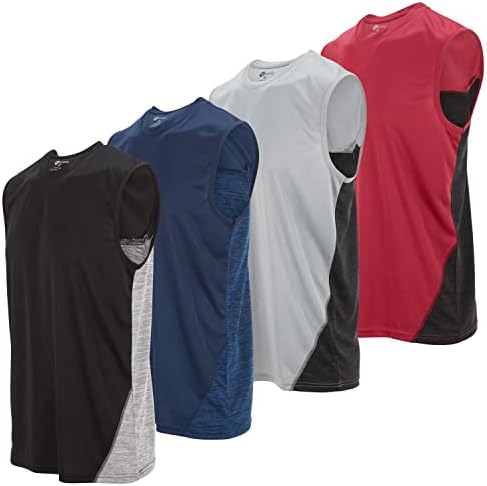 4 pakovanje: atletski vrhovi rezervoara za muškarce, suhe fit mišićne majice, muški atletski vrhovi za teretanu,
