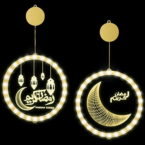 A& R CO. Ramazanska Svjetla - Dekoracija Prozora Viseća Mjesečeva Zvijezda Led Svjetla Ramazan Kareem Zidna