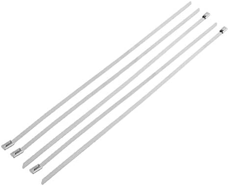 X-dree 5pcs 4,6x300mm od nehrđajućeg čelika metal zaglavlje kabela za kabel zip kravata (5 Pezzi 4.6x300mm