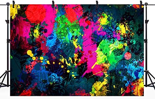 Riyidecor tkanina poliester neonska pozadina omogućava sjaj šarenih grafita apstraktno slikarstvo fotografija