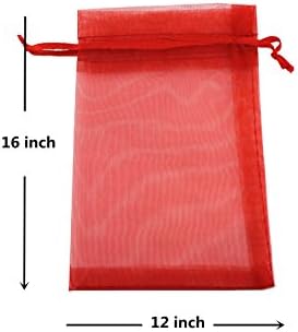 QIANHAILIZZ 50 pakovanje 12 x 16 inča vezice za cvijeće torbe Organza nakit poklon torbica Candy torbica