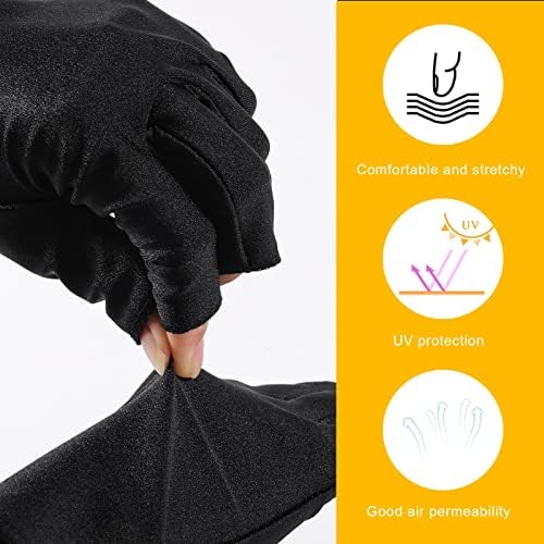 Anti UV rukavice za Gel lampu za nokte, Anti uv rukavice bez prstiju kratke rukavice sa UV štitom za Gel