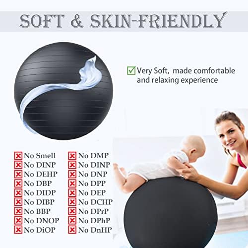 Goonidy 0056 75 cm Crna Lopta za vježbanje - Lopta za jogu za stabilnost trudnoće - AntiBurst Swiss Balance