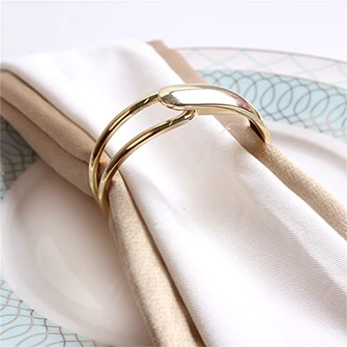 KLHHG 6 komada zlatne salvete Buckle Western Restaurant salvena RING Hotel Buine Tkanina za prsten Vjenčanje