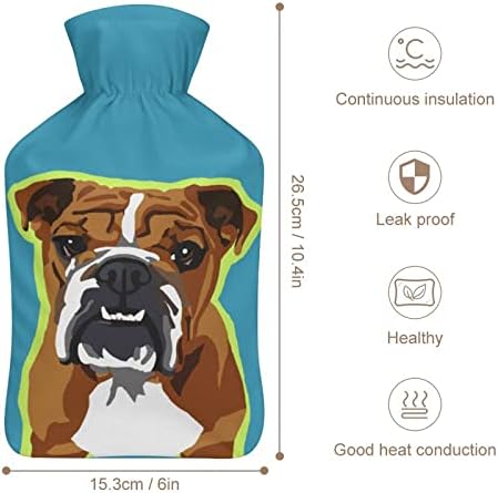 Engleski Bulldog Pop Art flaša za toplu vodu sa mekanim poklopcem vreća za toplu vodu za ručna stopala vrat