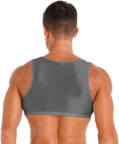 Muški sjajni najlonski rezervoar Top fitness performanse mišićne majice bez rukava teretana, trening bodybuilding
