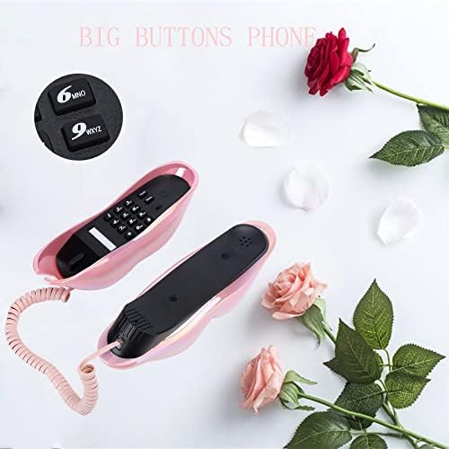 Gowenic Phone za usne, elektroplata ružičastih funti telefona, ožičeni simpatični fiksni telefoni, kabela