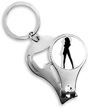 Vruća lijepa žena nacrtana naljepnica za nokte za noktene prsten za ključeva za ključeva