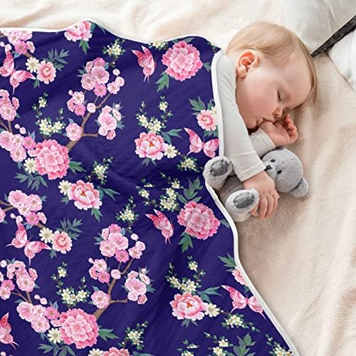 Swaddle pokrivač ružičasti peonies cvijet pamuk za dojenčad, primanje pokrivača, lagana mekana prekrivačica
