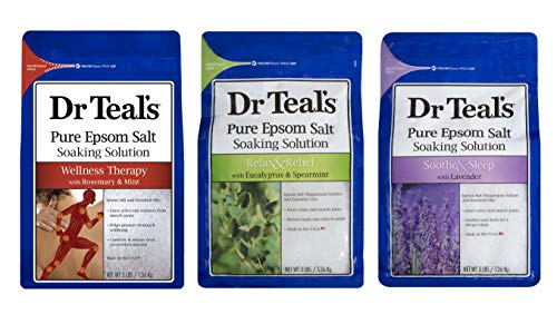 Dr. Teal's Epsom salt Bundle, 3 stavke: 1 Relax & Relief eukaliptus Spearmint, 1 Sooth & Sleep lavanda i