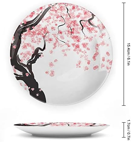Xisunya 7 inčni ukrasna ploča, cvjetni keramički kamen, japanski cvjetovi trešnje u akvarel print ornament