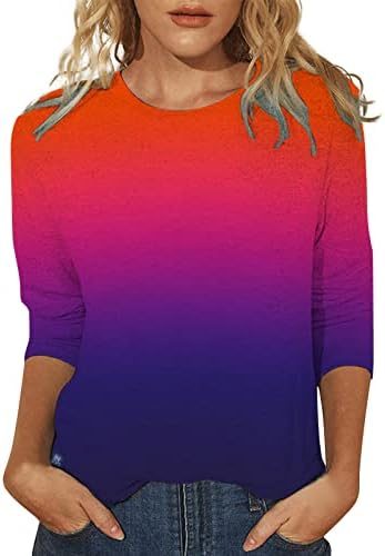 Ženska boja Blok okrugli vrat Tunic vrhovi dugih rukava Ležerne prilike labave majice Bluze Halloween Duksera