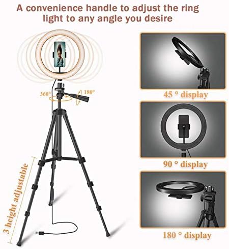 Bhvxw LED ring light Kit sa postoljem za stativ zatamnjen za šminkanje 3 modovi 10 Svjetlina Live Stream