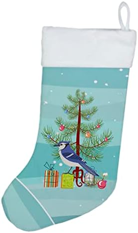 Caroline's bysures CK4490CS Jay Bird veseli božićni božićni čarapa, kamin Viseći čarape Božićna sezona Dekor