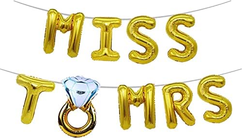 SHUNTAI Diamond Ring Balloon Gold 16 inčni Miss to Gospođa pismo Balloon Banner angažman aluminijumski Baloni