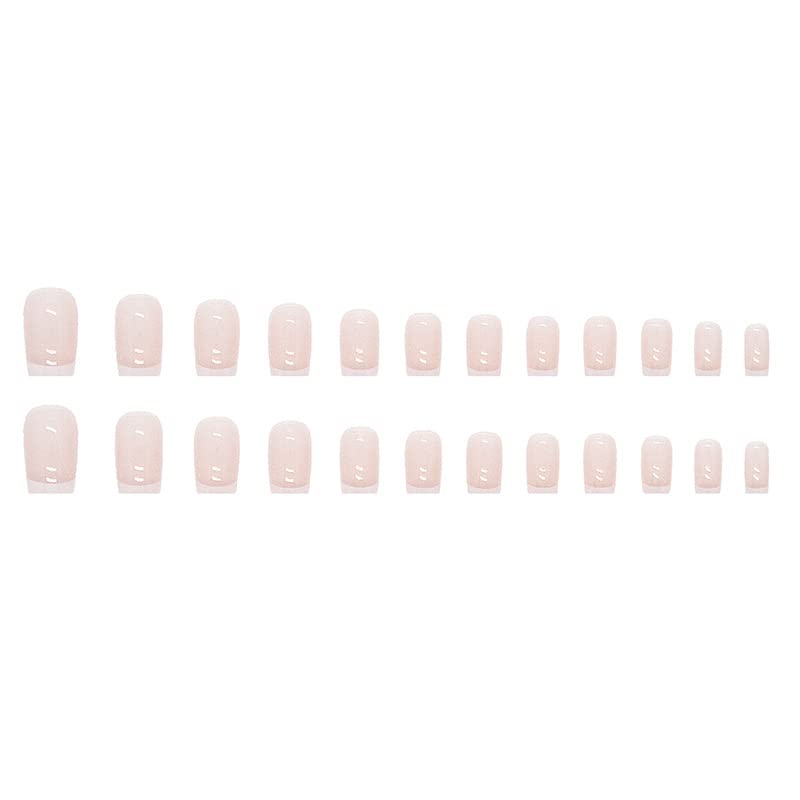diduikalor 24 kom Bijela presa na noktima kratki, Francuski Tip dizajn akrilni lažni nokat sa ljepilom za