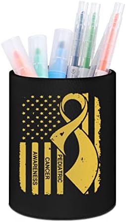 Pedijatrijska zastava za svijest o raku PU kožni držači za olovke okrugla olovka čaša posuda uzorak stola