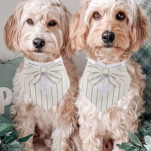 Pas Tuxedo Bandana Podesivi ovratnik za pse sa lukom za pse vjenčani attire pas formalni outfit rođendan