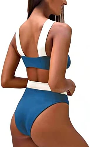 Knosfer 2 kom. Ženski bikini setovi visoko struk Custout kupaći kostimi Cross Strap Tankni Set za odmor