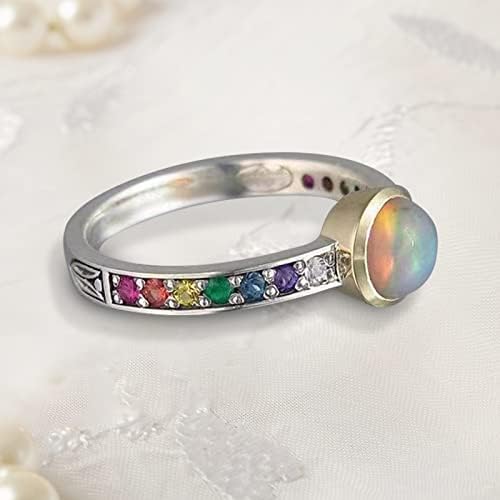 Kreativni personalizirani obojeni zircon prsten stilski prsten za prsten za prsten veličine 6