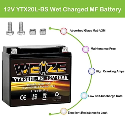 YTX20HL-BS baterija, visoke performanse - Održavanje besplatno - zapečaćeno AGM ETX20HL baterija za motocikle